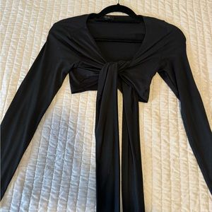 Black tie crop top